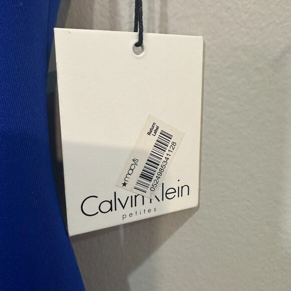 Calvin Klein Scuba Sheath Dress Size 8P blue Career Professional Work NWT - Picture 4 of 8
